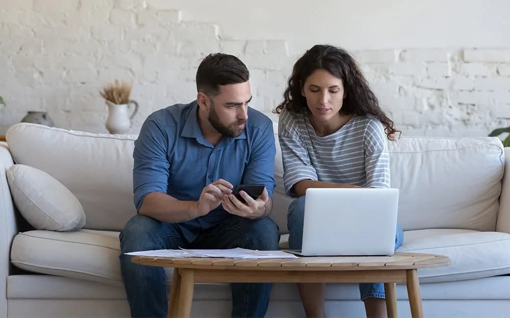 Couple discussing finances